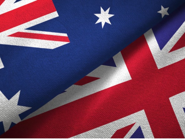 Australian and UK flags